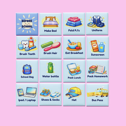 School Routine Magnet Set