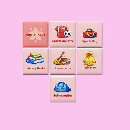 School Routine Magnet Set